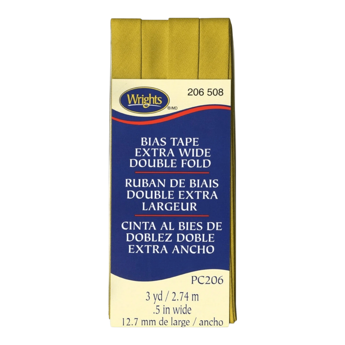 Extra Wide Double Fold Bias Tape - Mustard
