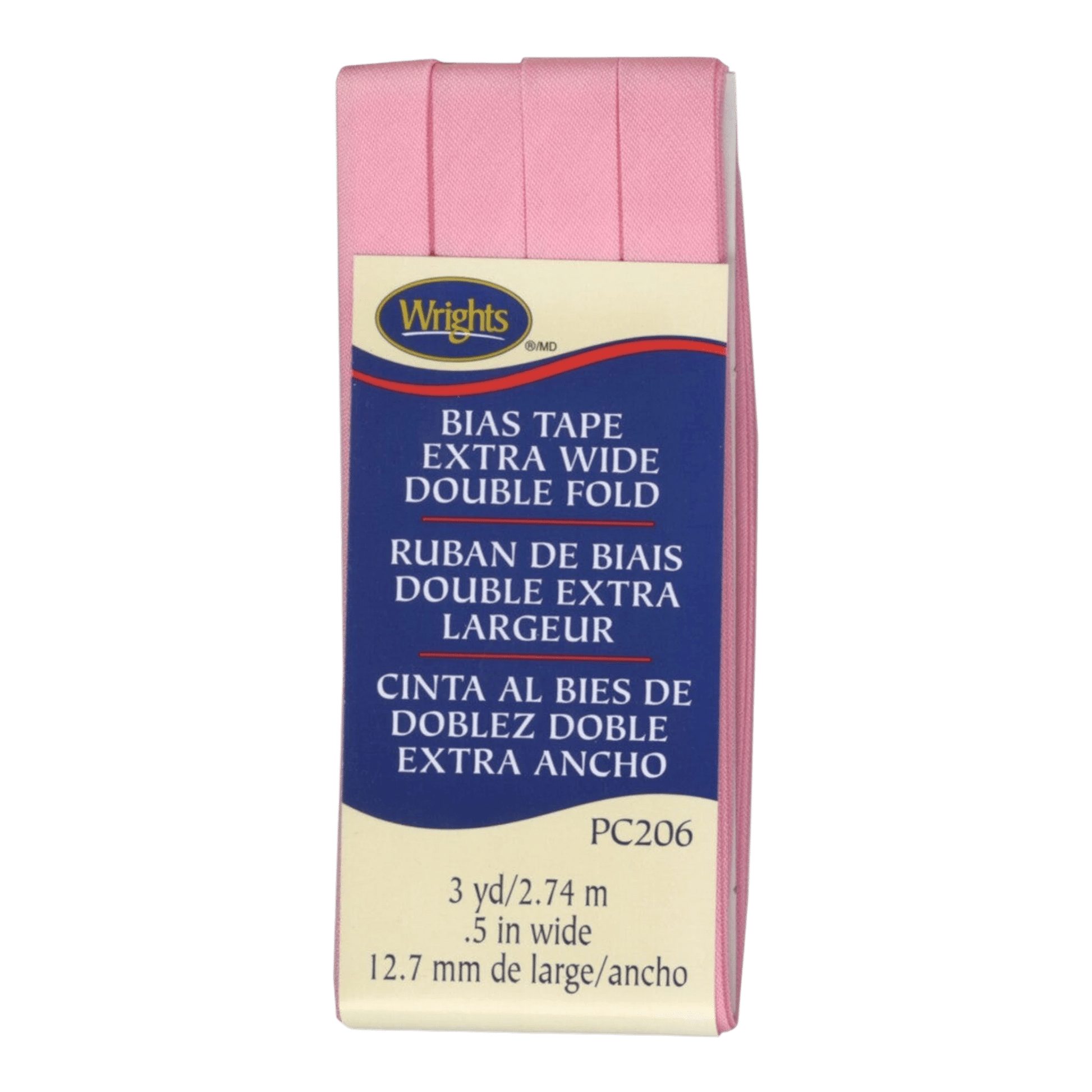 Extra Wide Double Fold Bias Tape - PINK - Everything Fabric