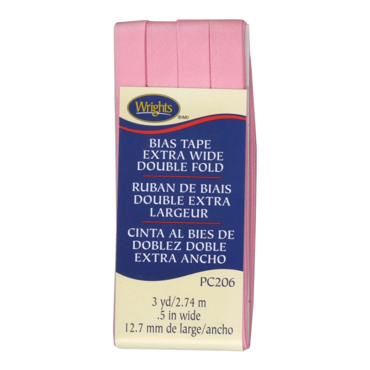 Extra Wide Double Fold Bias Tape - Pink