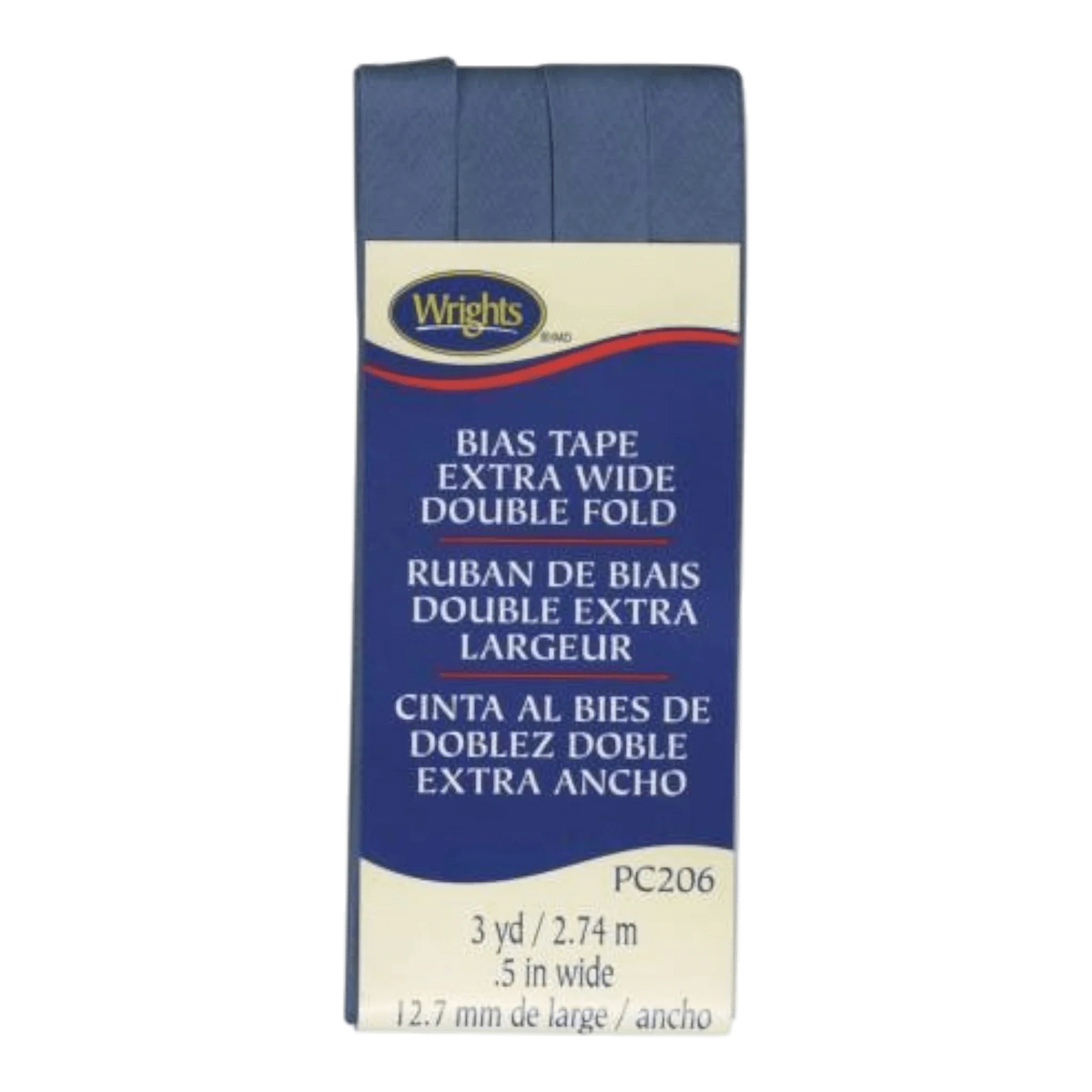 Extra Wide Double Fold Bias Tape - Stone Blue