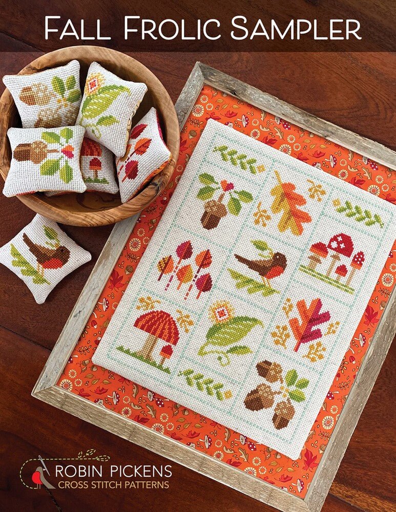 Fall Frolic Sampler Cross Stitch Pattern - Everything Fabric