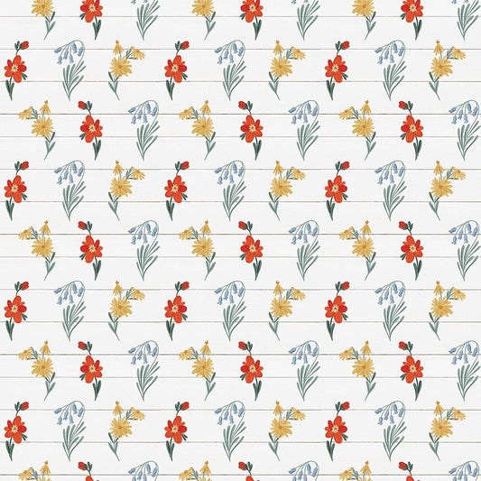Farmhouse Summer - Wildflowers Off White - Everything Fabric