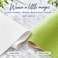 Sallie Tomato Basket Weave faux leather, half-yard cut — Simply White, White Grape