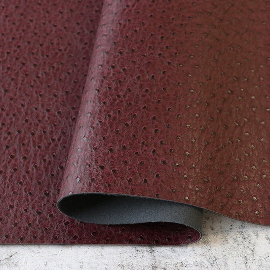 Faux Leather - MERLOT OSTRICH - Everything Fabric