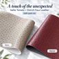 Sallie Tomato Ostrich faux leather, half-yard cut — Ecru, Merlot