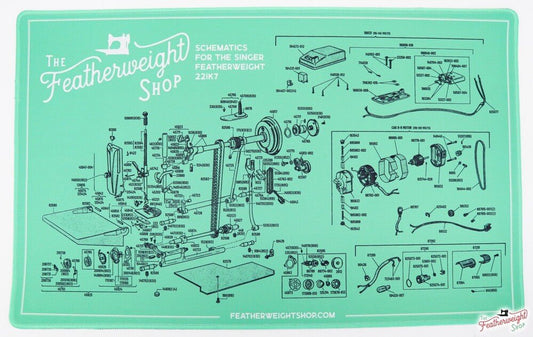 Featherweight Schematic Servicing Mat for the White 221K7 Machine - Everything Fabric
