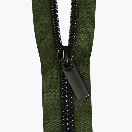 Fern 5 Nylon Gunmetal Coil Zippers: 3 Yards With 9 Pulls - Everything Fabric