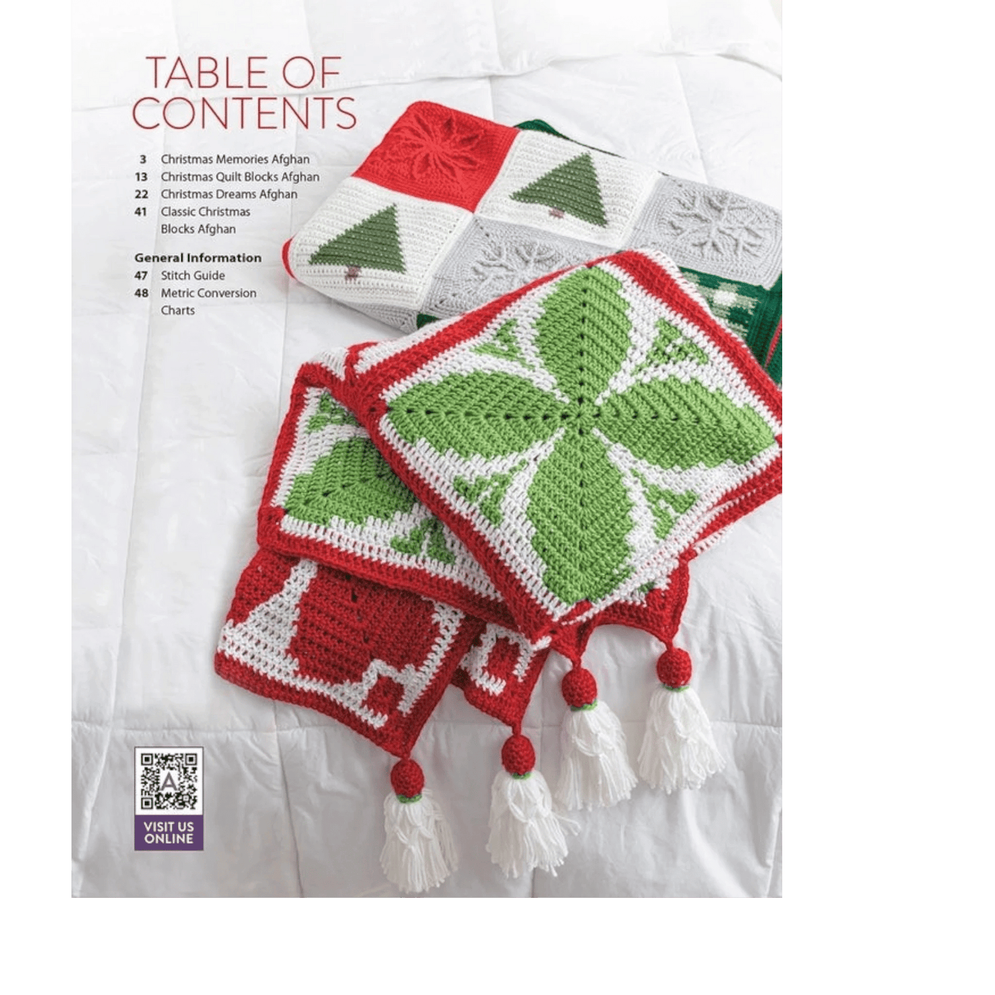 Festive Christmas Crochet Afghans Book - Everything Fabric