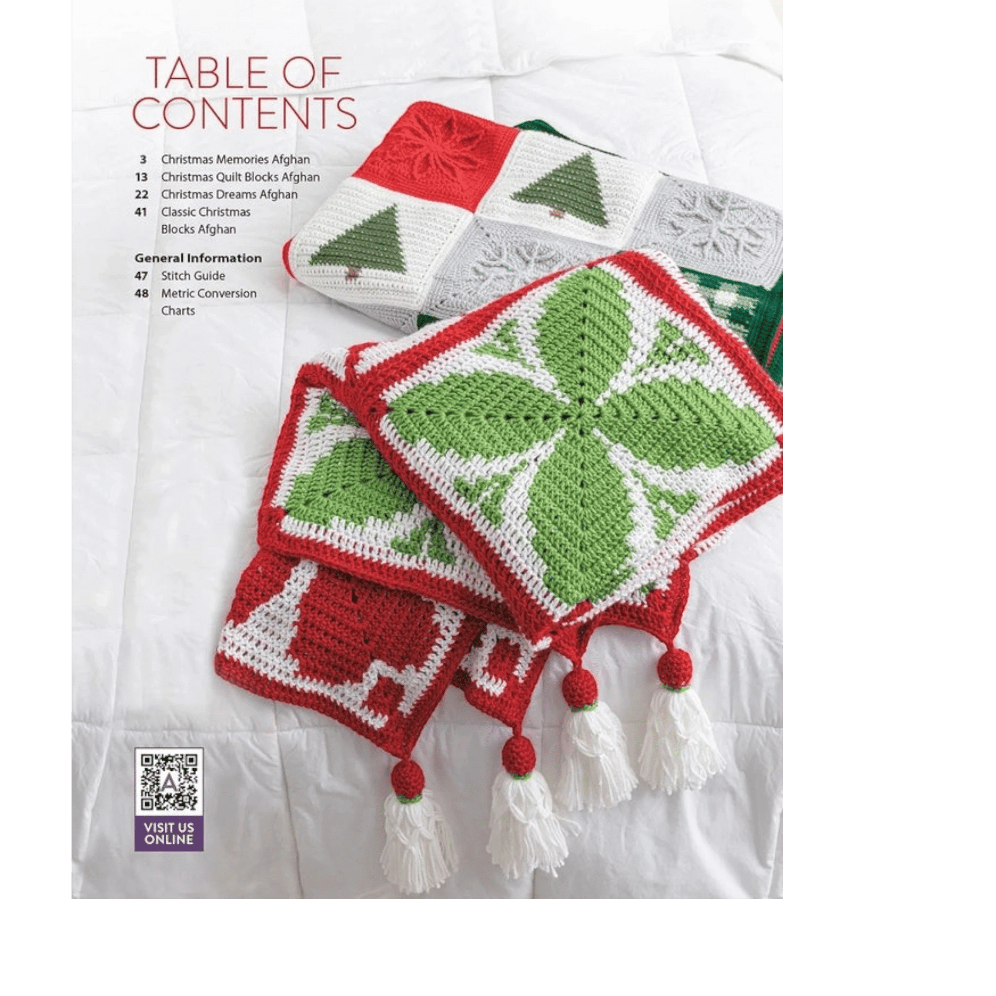 Festive Christmas Crochet Afghans Book - Everything Fabric
