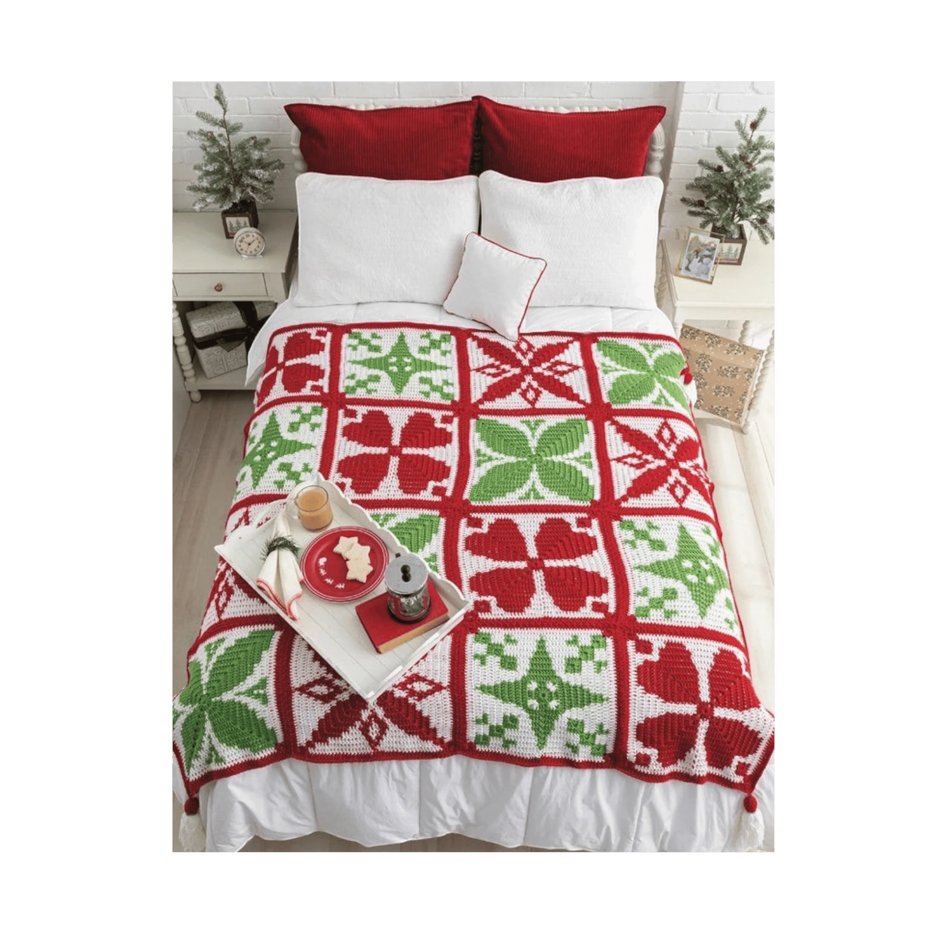 Festive Christmas Crochet Afghans Book - Everything Fabric