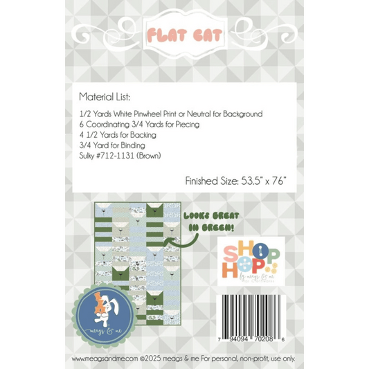 Flat Cat Quilt Pattern - Everything Fabric