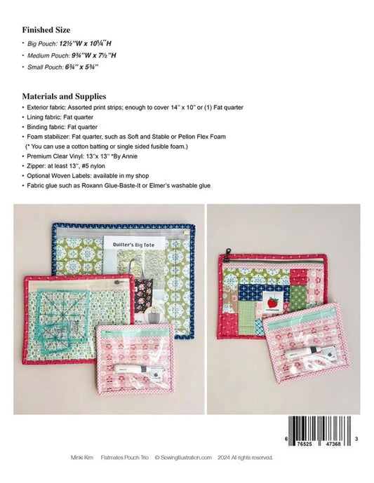 Flatmates Pouch Trio Pattern - Everything Fabric