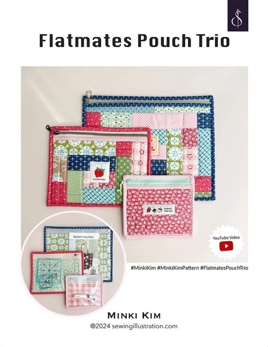 Flatmates Pouch Trio Pattern - Everything Fabric