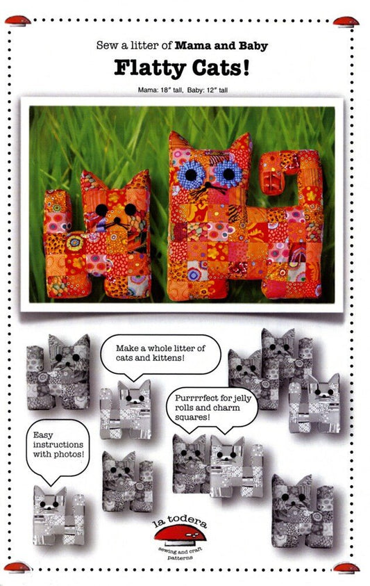 Flatty Cats Mama & Baby Pillow Pattern - Everything Fabric