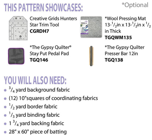Floating Stars Runner Pattern - Everything Fabric