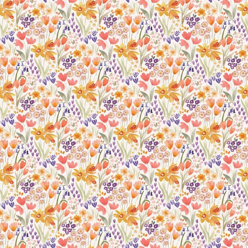 Floral Forest - Egret Full Bloom - Everything Fabric