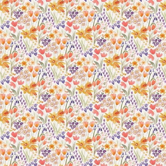Floral Forest - Egret Full Bloom - Everything Fabric
