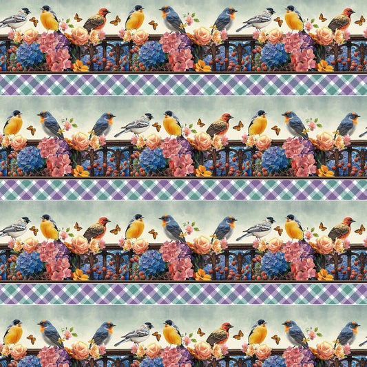 Florinda - Blue Border Stripe - Everything Fabric