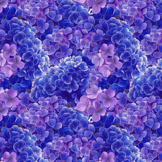 Florinda - Violet Hydrangea 4in repeat - Everything Fabric