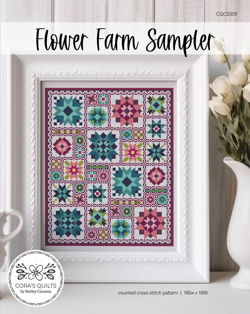 Flower Farm Sampler Cross Stitch Pattern - Everything Fabric