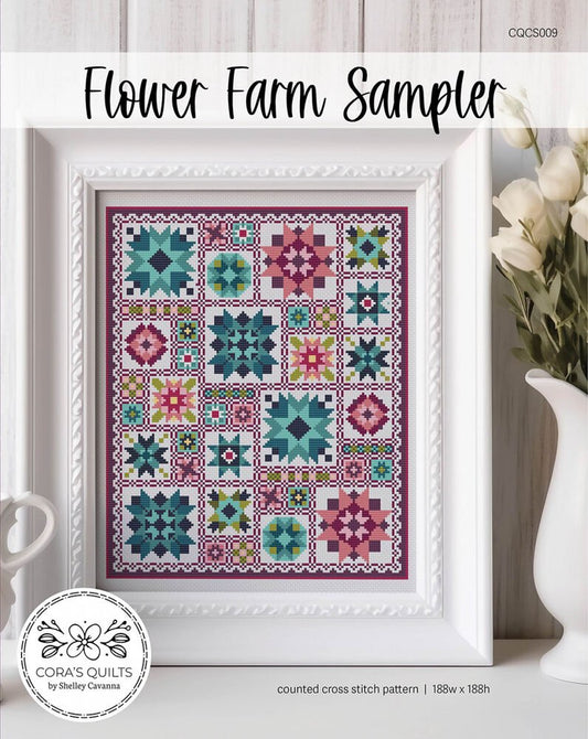 Flower Farm Sampler Cross Stitch Pattern - Everything Fabric