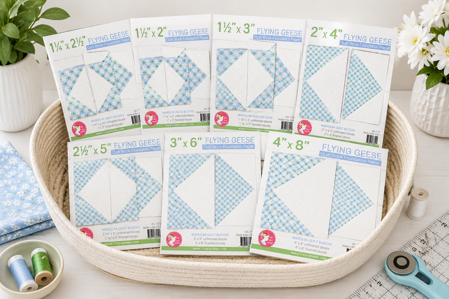 Foundation Paper - Flying Geese Quilt Block Pads