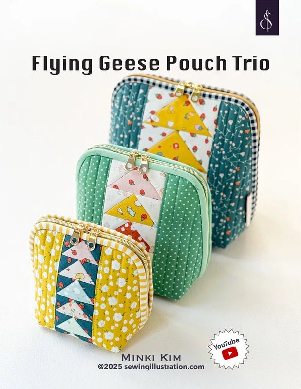 Flying Geese Pouch Trio Bag Pattern - Everything Fabric