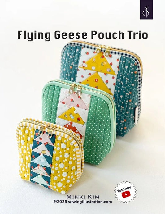 Flying Geese Pouch Trio Bag Pattern - Everything Fabric