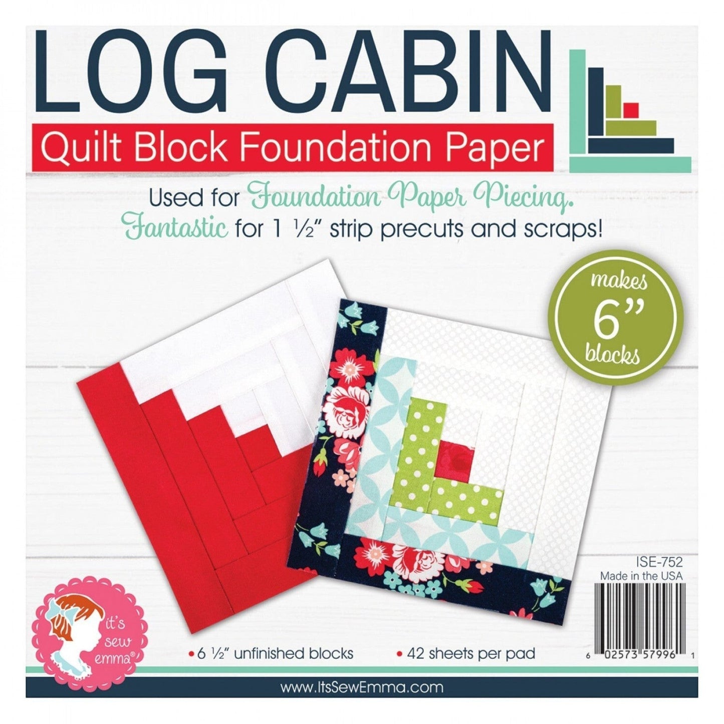 Foundation Paper Pad - Log Cabin 4n Block - Everything Fabric