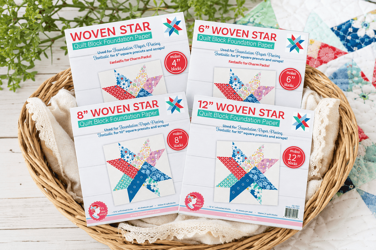 Foundation Paper - Woven Star Quilt Block - Everything Fabric