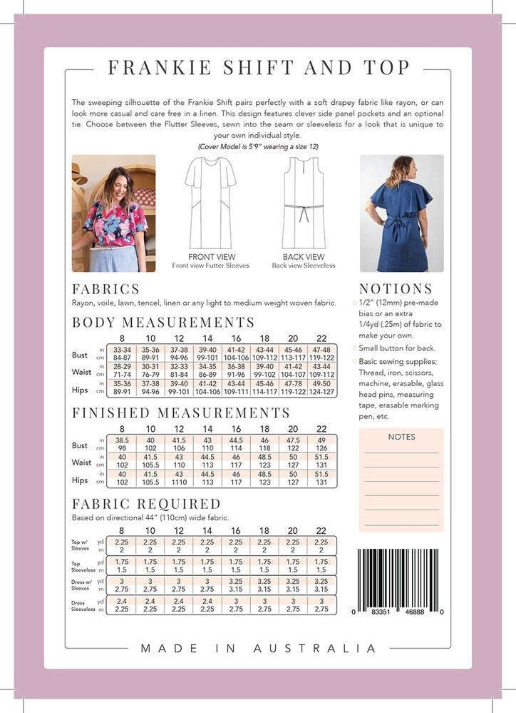 Frankie Shift and Top Pattern - Everything Fabric