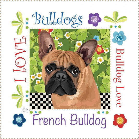 French Bulldog 152 mm Fabric Art Panel by Jody Houghton - Everything Fabric