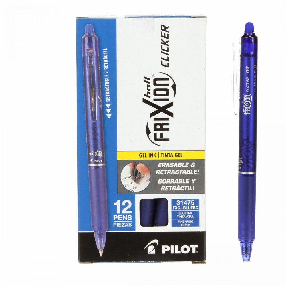 Frixion Clicker Pen Blue Fine Point 0.7 mm - Single Pen - Everything Fabric