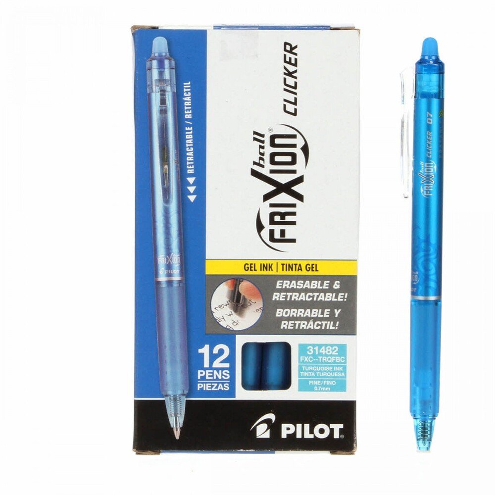 Frixion Clicker Pen Turquoise Fine Point 0.7 mm - Single Pen - Everything Fabric