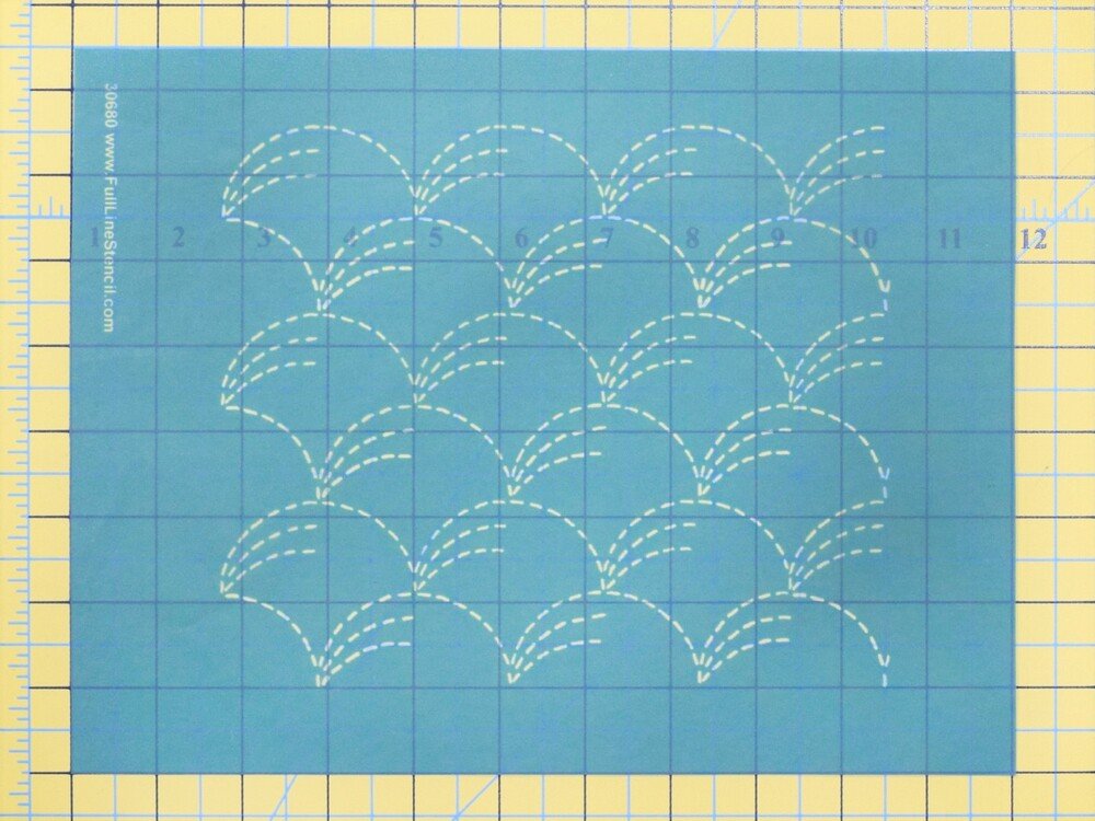 Full Line Stencil Sashiko Stitch Grass - Everything Fabric
