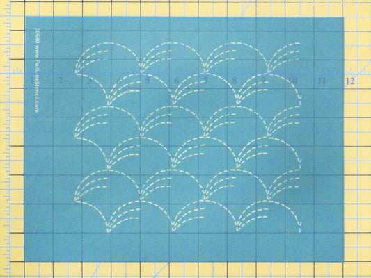 Full Line Stencil Sashiko Stitch Grass - Everything Fabric