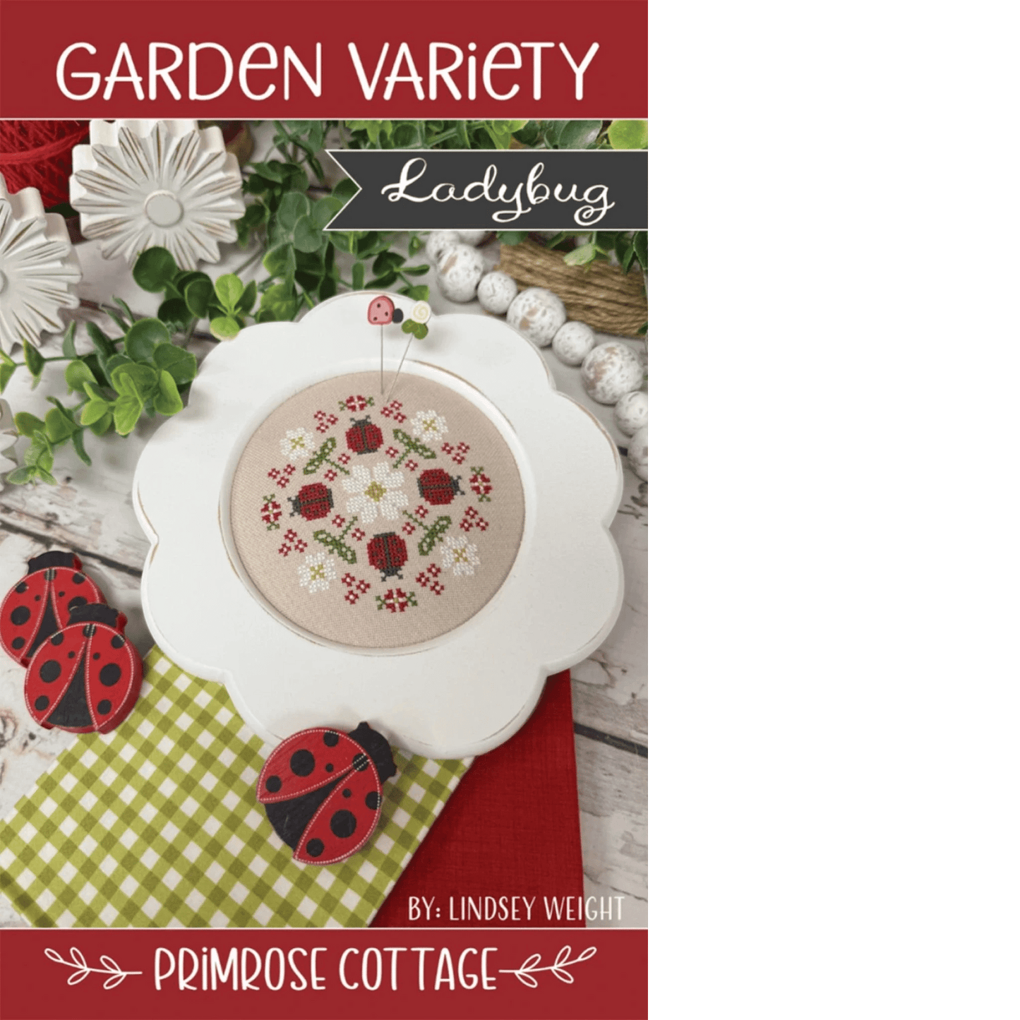 Garden Variety Ladybug Cross Stitch Pattern - Everything Fabric