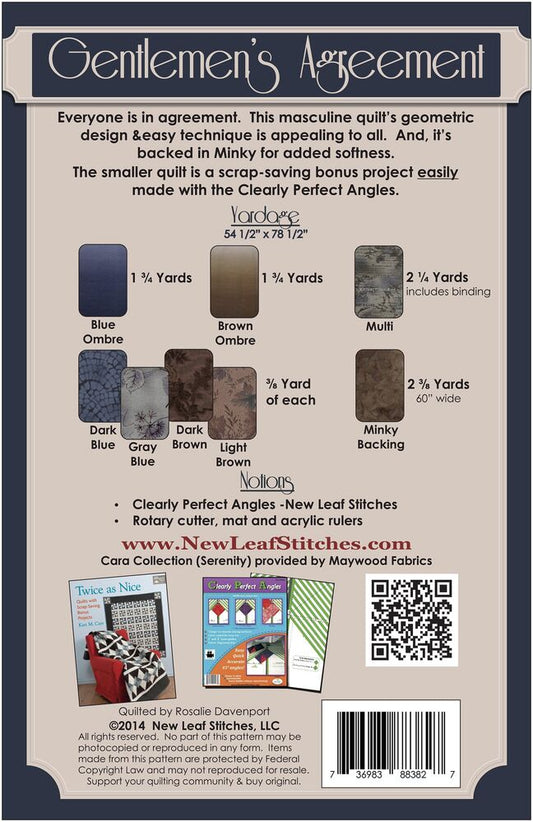 Gentlemen's Agreement Quilt Pattern - Everything Fabric