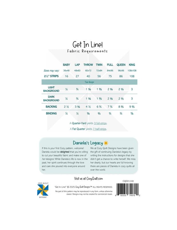 Get In Line! Pattern - Everything Fabric