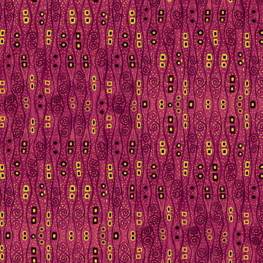 Gilded Plume - Burgundy Abstract Bejeweled Stripes W/metallic - Everything Fabric