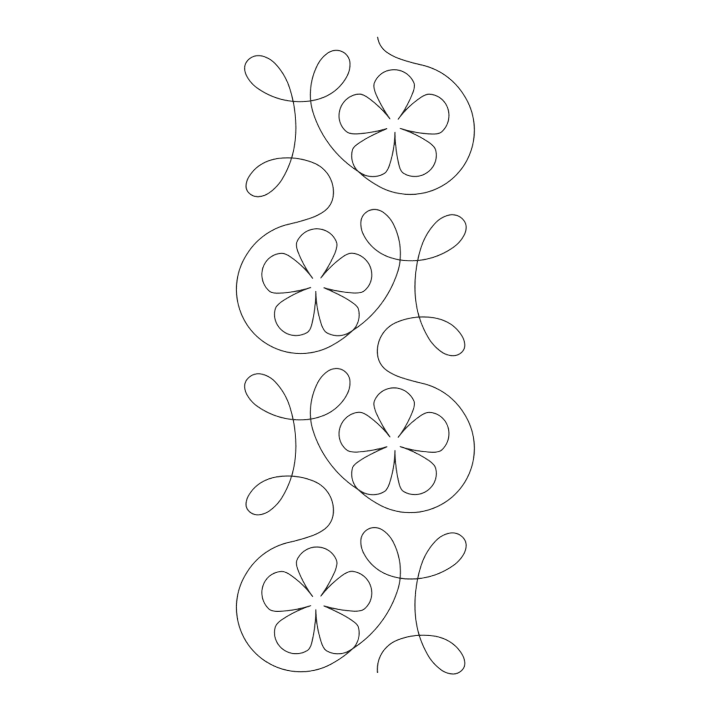 Ginger Flower Border Stencil - 5 in - Everything Fabric