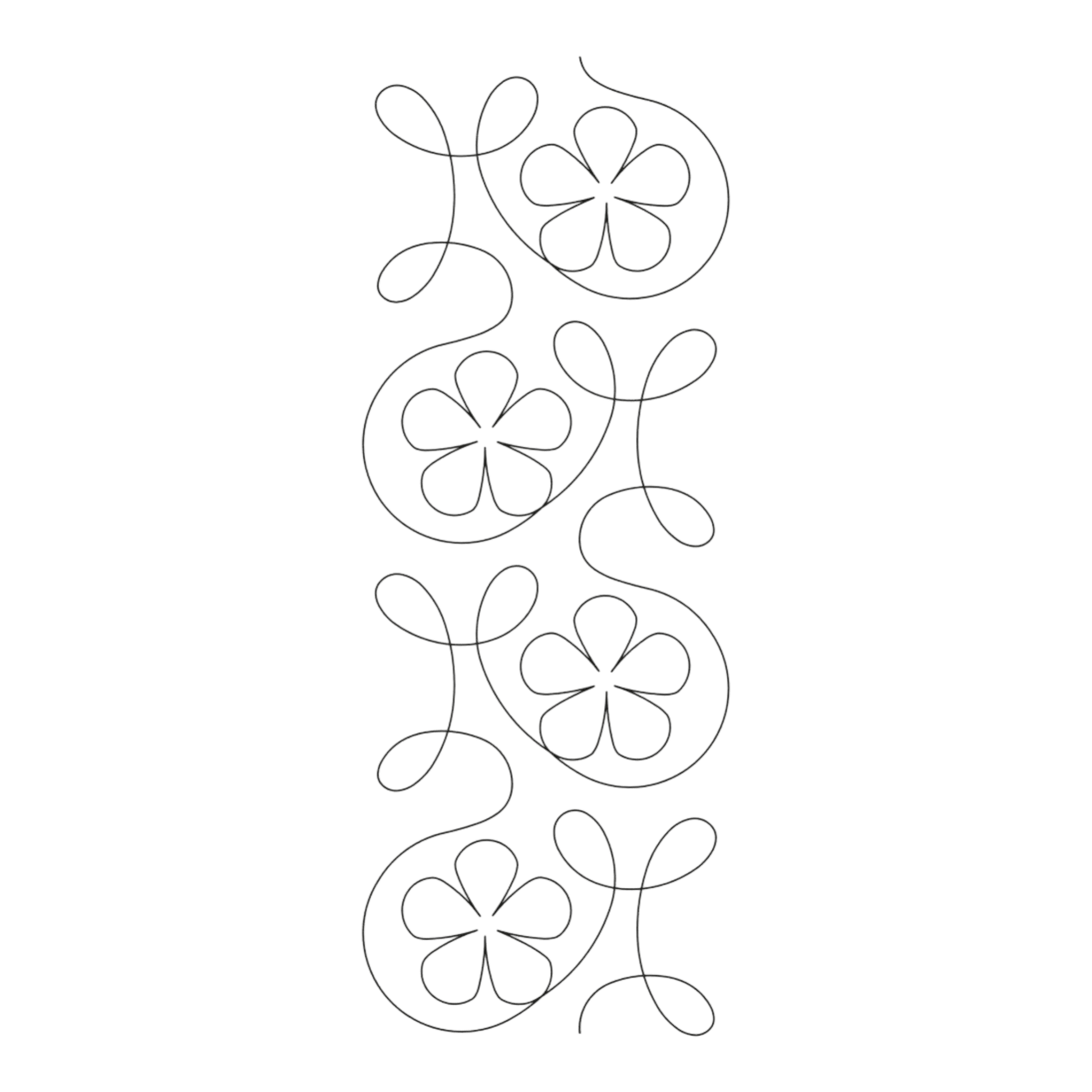 Ginger Flower Border Stencil - 5 in - Everything Fabric