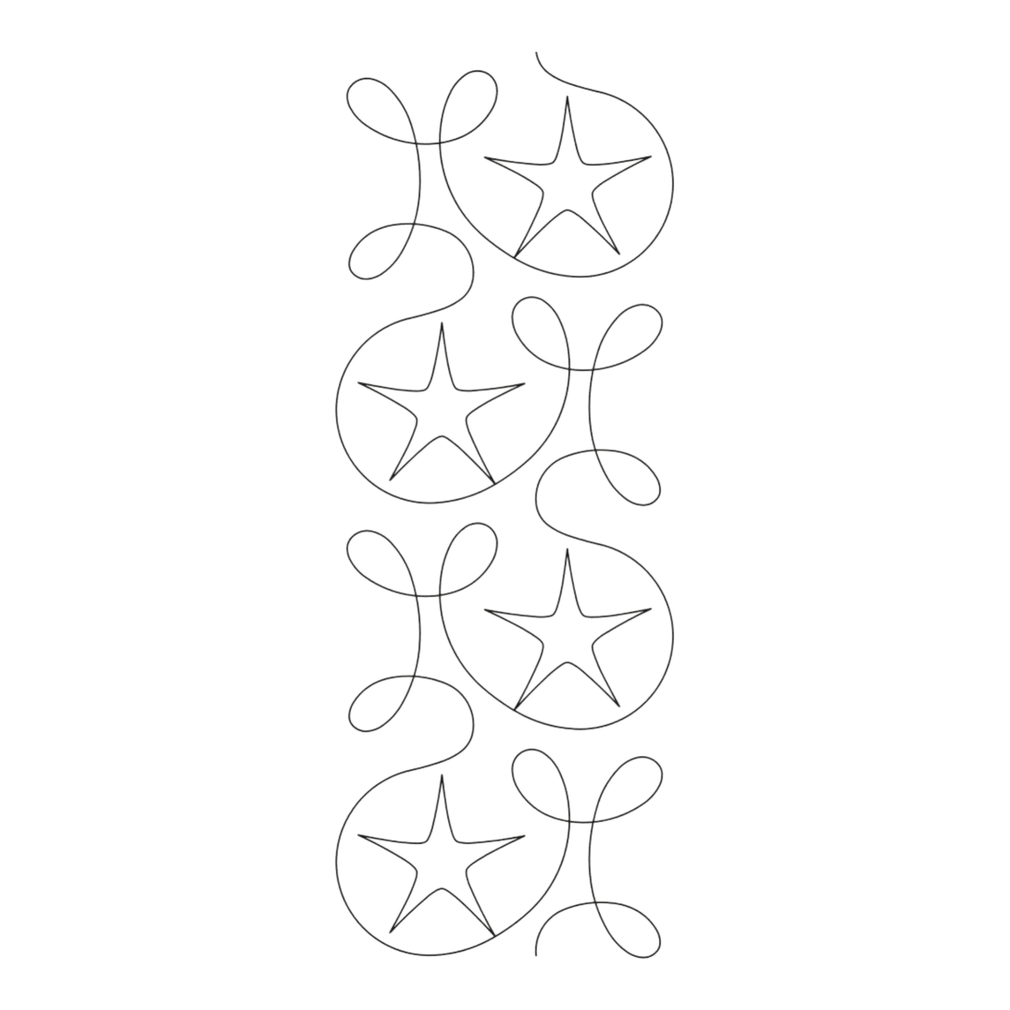 Ginger Star Border Stencil - 4 in - Everything Fabric