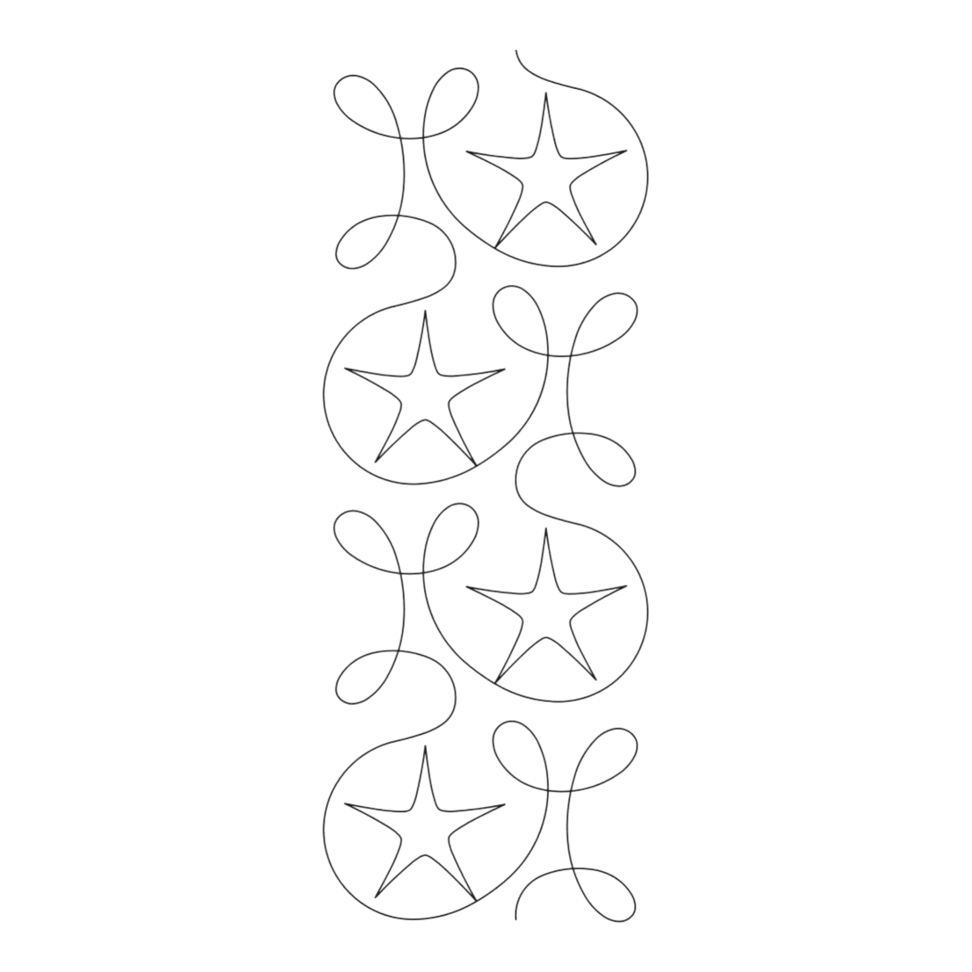 Ginger Star Border Stencil - 4 in - Everything Fabric