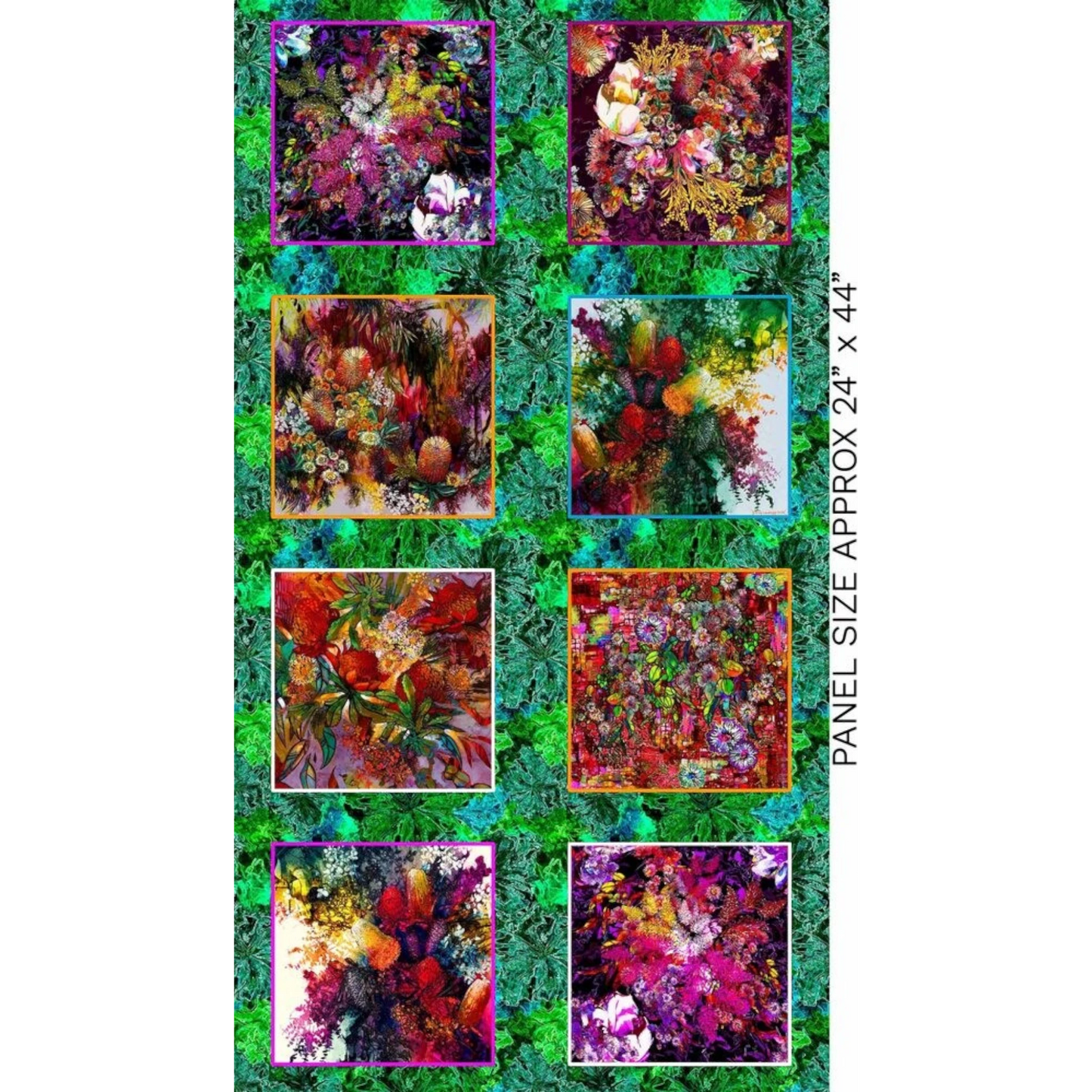 Glorious Gum Blossoms - 8 block Panel - Everything Fabric
