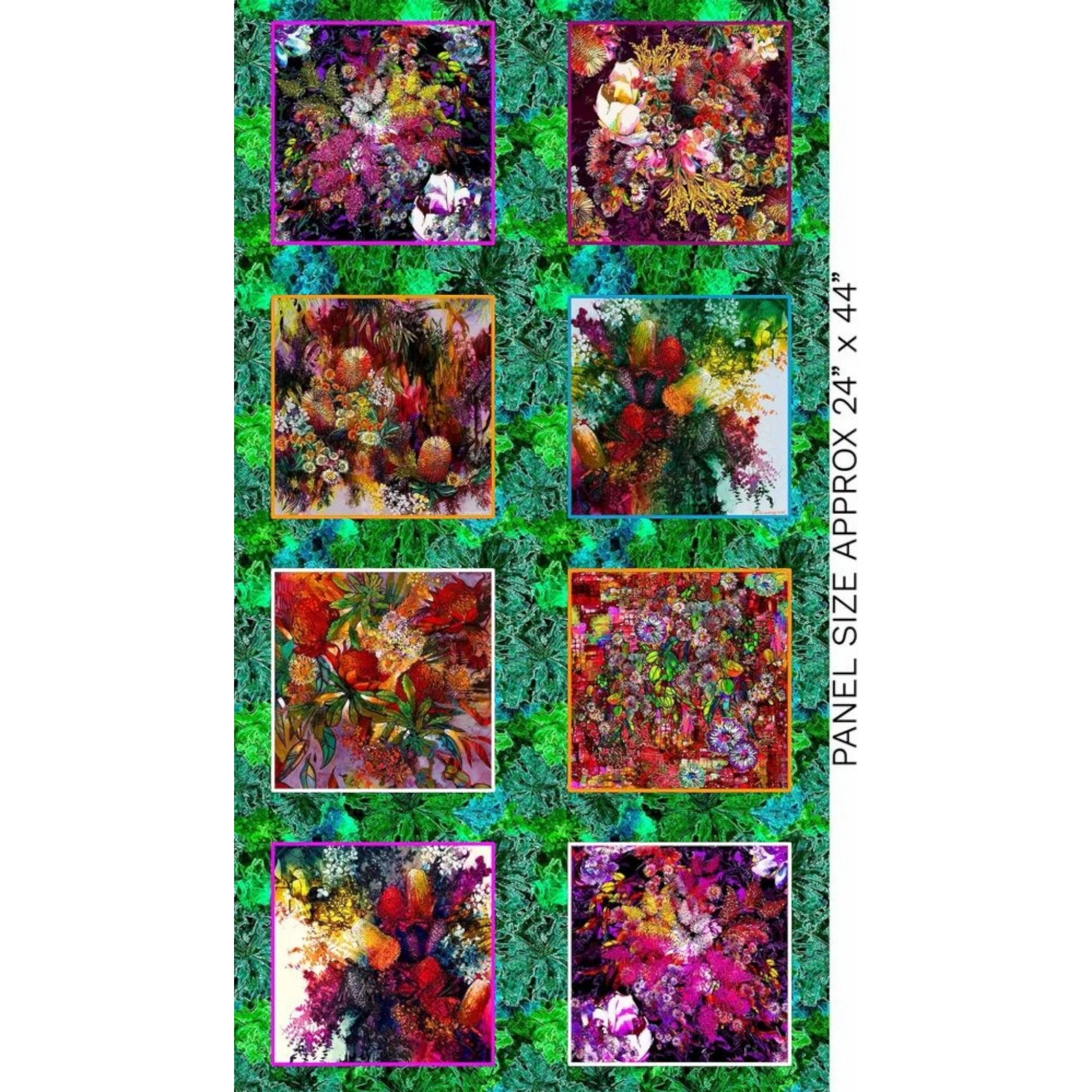 Glorious Gum Blossoms - 8 block Panel - Everything Fabric