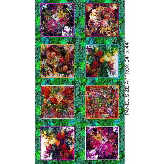 Glorious Gum Blossoms - 8 block Panel - Everything Fabric
