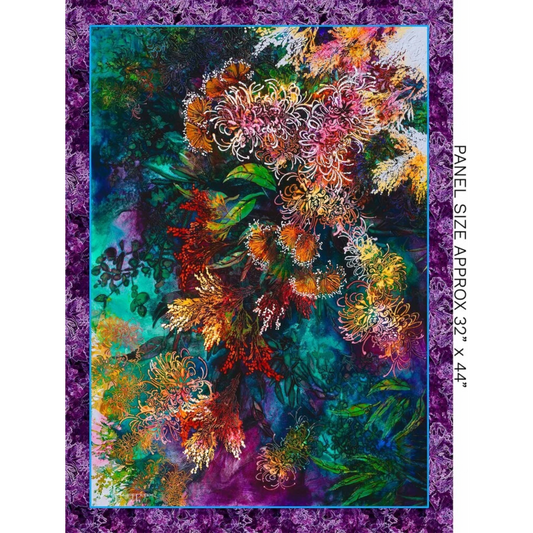 Glorious Gum Blossoms - Grevillea Glow Panel - Everything Fabric