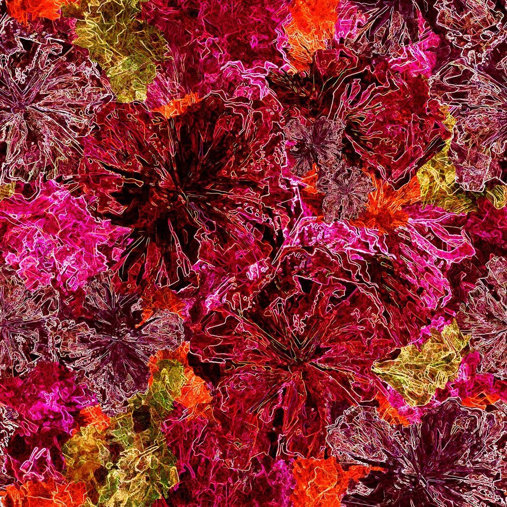 Glorious Gum Blossoms - Stylised Blossoms Pink - Everything Fabric