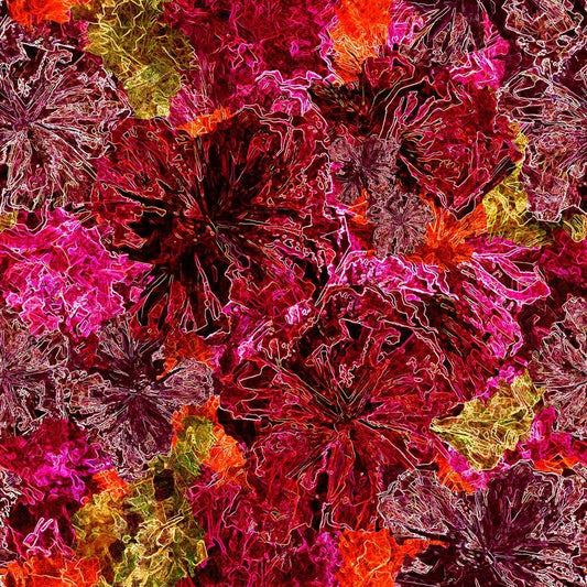 Glorious Gum Blossoms - Stylised Blossoms Pink - Everything Fabric